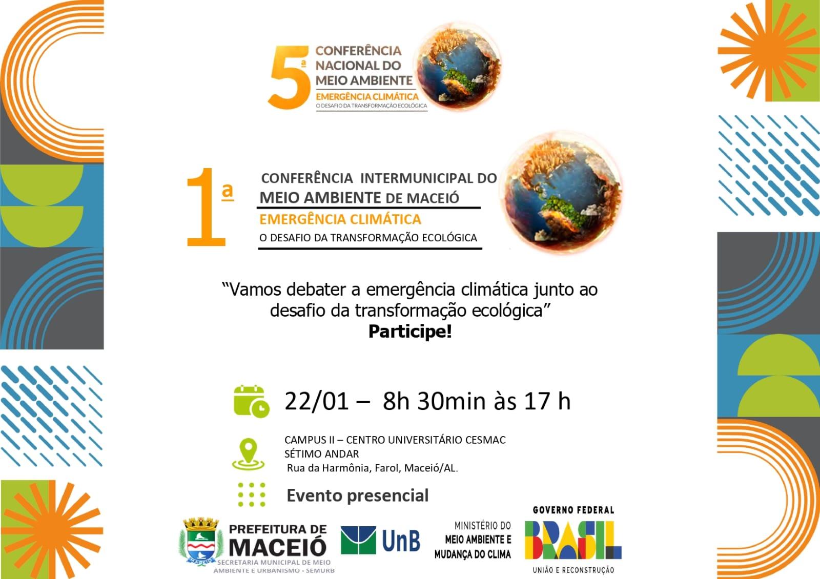 Maceió sedia 1ª Conferência Intermunicipal do Meio Ambiente na quarta (22)