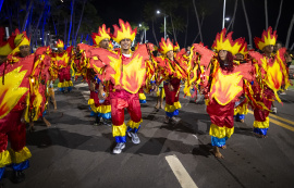 Desfile das escolas de samba celebra tradição da cultura local e anima público