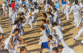 Alunos do Tempo Integral participam do Festival de Duplas Arte Capoeira nas Escolas