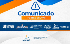 Atividades esportivas são suspensas em Maceió devido às fortes chuvas