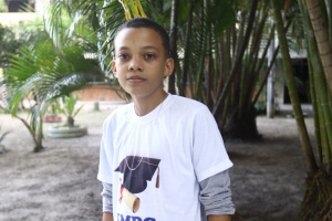 Aluno Anthony Gabriel, do 6º ano da escola Manoel Pedro. Foto: Pedro Farias / Ascom Semed