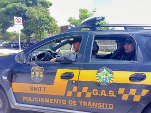 Grupamento tem à disposição uma viatura para o trabalho em conjunto com o órgão de trânsito. Foto: Izabel Lopes / Ascom Semscs