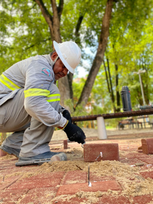 Piso estrelado será instalado na praça. Foto: Ascom Ilumina