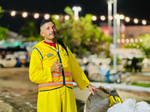 Desempregado, Antônio trabalhou durante os sete dias do evento em Jaraguá. Foto: Crystália Tavares/Ascom Alurb