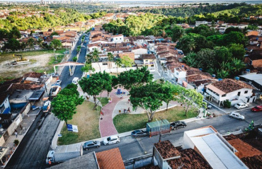 A praça José Gomes de Souza, conhecida como praça do trenzinho