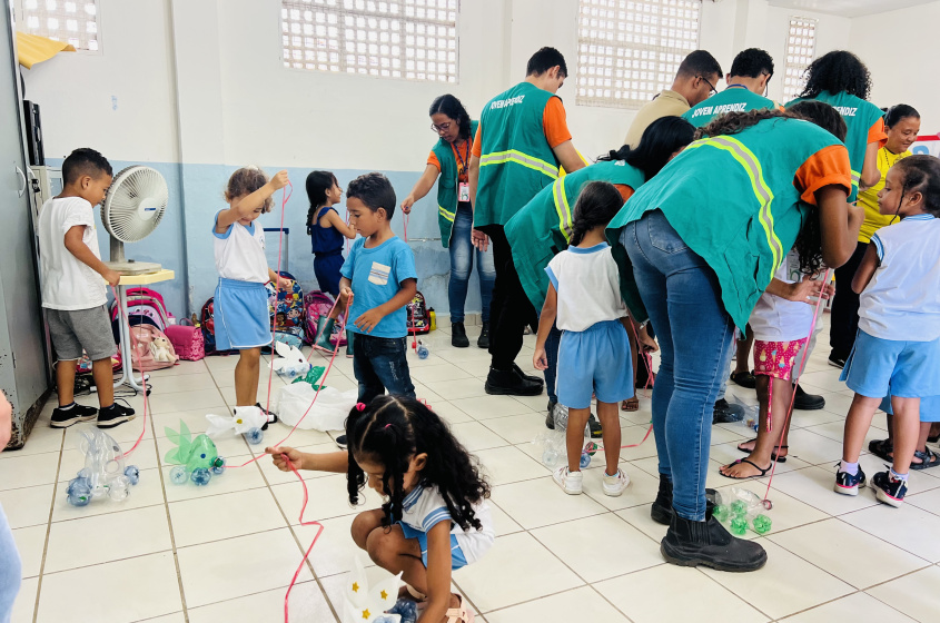 Ações educativas com alunos da creche. Foto: Cristalya Tavares/Ascom Alurb