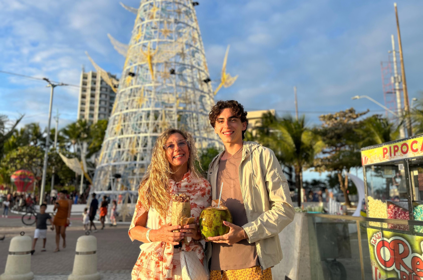 Lucas e Vera aproveitando Maceió. Foto: Ascom Ilumina.