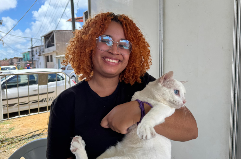 Rafaela da Silva e Branco foram beneficiados pelo Brota na Grota. Foto: Ascom Segov