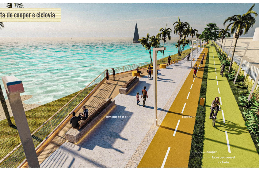 Projeto integra áreas de lazer com mobiliários para descanso e contemplação. Foto: Arquivo Seminfra