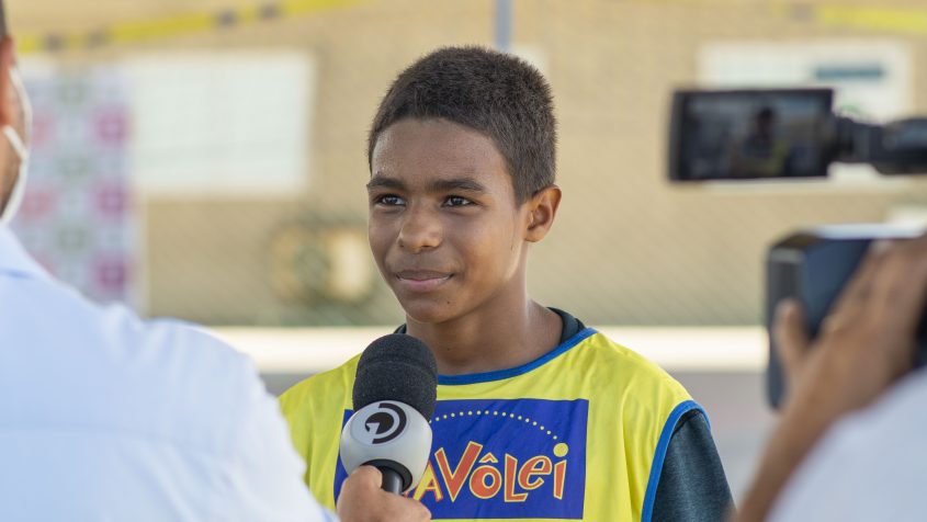 Júlio Silva, 13 anos, participou do projeto. Foto: Émile Valões/Ascom Semtel