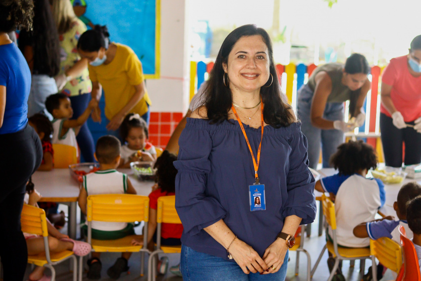 Ana Denise é a nutricionista responsável pela  creche municipal Professora Sônia Maria Souza Cavalcanti. Foto: Vinicius Moreira/Ascom Semed
