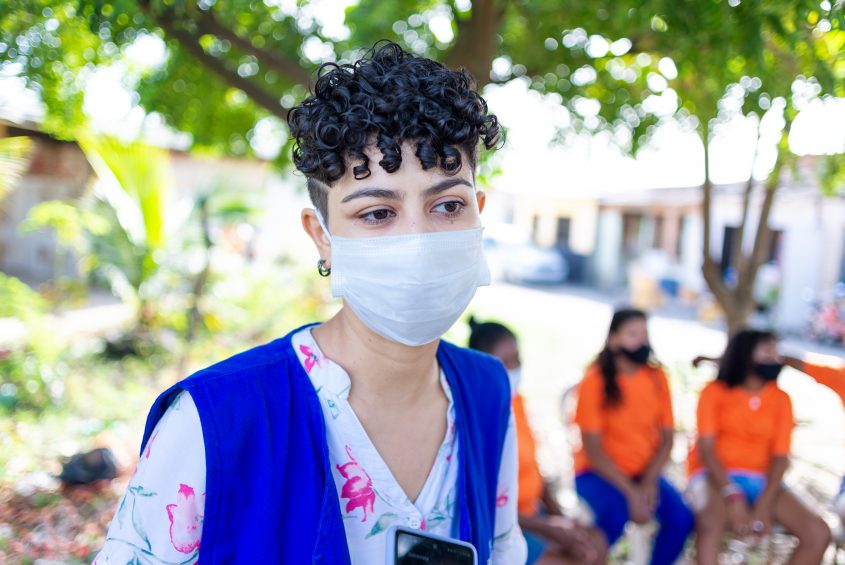 Cláudia Juliana, residente em Saúde da Família e colaboradora na construção do Batuque D’elas. Foto: Bruno Wesley/Ascom SMS