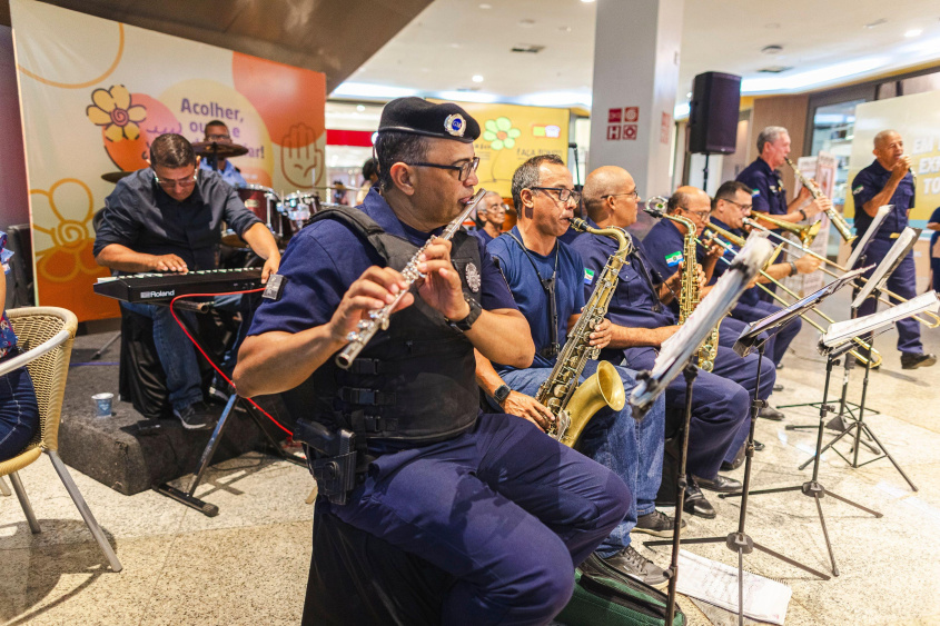 Apresentação musical da Banda da Guarda Municipal de Maceió. Foto: Alisson Frazão/ Secom Maceió