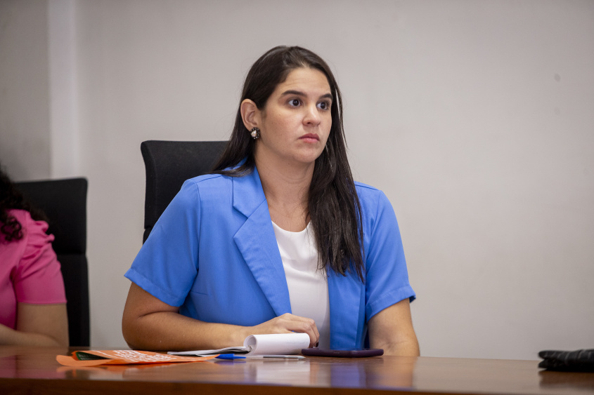 Bruna Camerino diz que reunião fortalece parceria entre poderes Executivo e Legislativo de Maceió. Foto: Alisson Frazão/ Secom Maceió