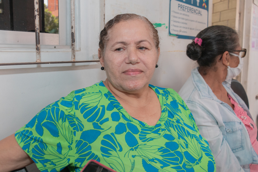 Usuária Maria Veralucia dos Santos também destacou a importância de buscar o cuidado com a saúde. Foto: Victor Vercant/Ascom SMS