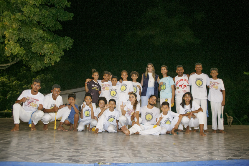 Grupo de Capoeira Lua de São Jorge utiliza espaço da praça para treinos e apresentações. Foto: Alan César/Secom Maceió