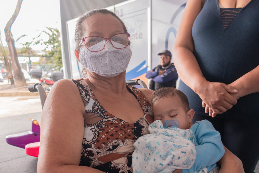 Maria Cícera da Silva destacou a importância de ter acesso aos serviços de saúde perto de sua casa. Foto: Victor Vercant/Ascom SMS