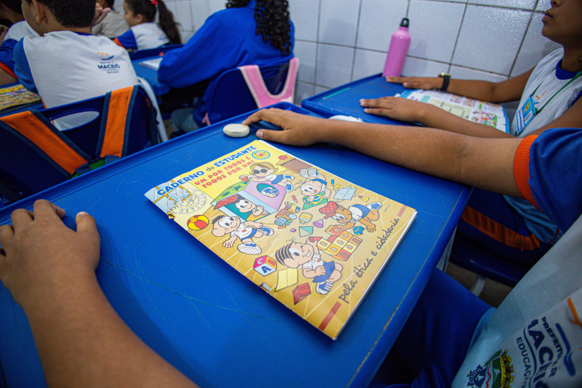 Material da Turma da Mônica torna aprendizado mais fácil e interessante aos estudantes / Foto: Carol Cordeiro/Ascom Semed