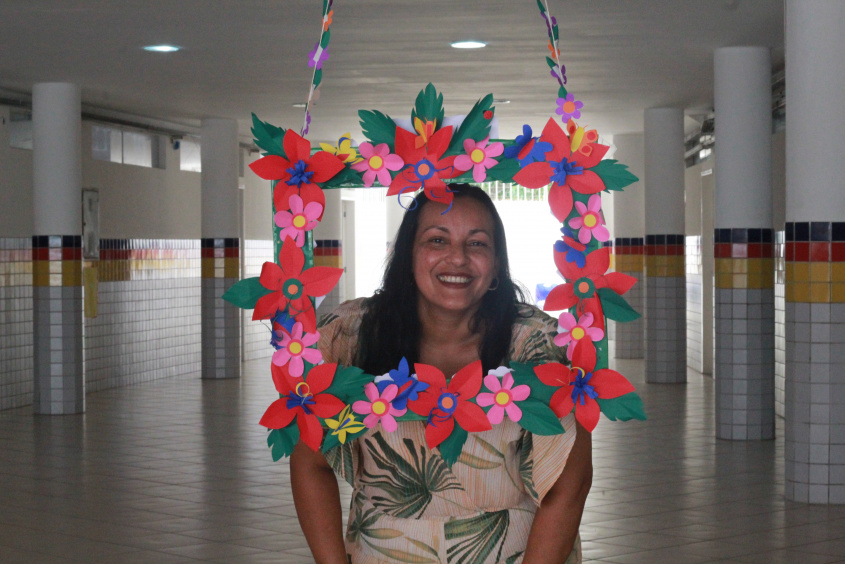 Diretora da escola, Jucicleide Gomes. Foto: Jamerson Soares (estagiário)/Ascom Semed