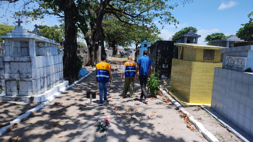 Não foi encontrado casos de trabalho infantil nos cemitérios Nossa Senhora da Piedade e São José nesta terça(31). Foto: Ascom Semdes