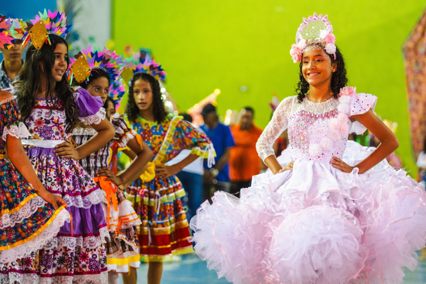 Noiva da quadrilha junina da Escola Pompeu Sarmento. Foto: Jonathan Lins/ Secom Maceió