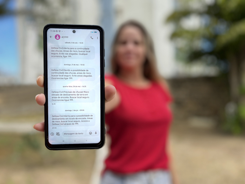 Para receber os alertas, a população deve se cadastrar gratuitamente enviando o CEP  por mensagem de texto para 40199. Foto: Ascom Defesa Civil de Maceió
