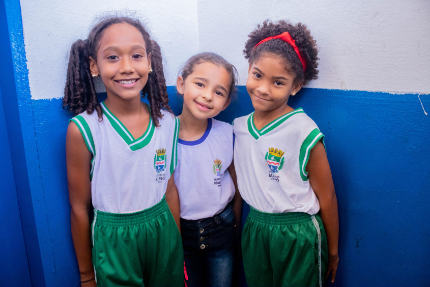 Alunas Ariadne Luísa, Yanna Lavigne e Nicole Correia. Foto: Hilderlan Oliveira/Ascom Semed