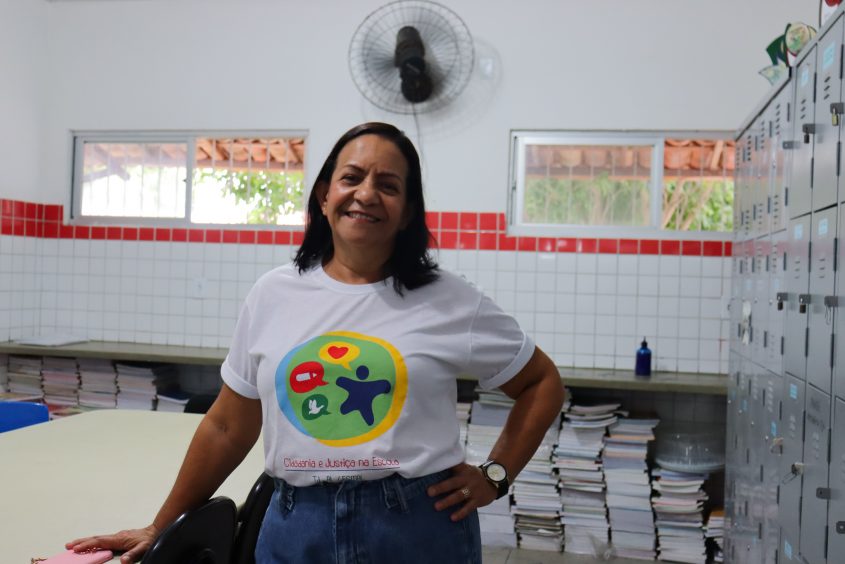 Coordenadora da escola, Rita de Cassia Pimentel. Foto: Arthur Vieira (estagiário)/Ascom Semed