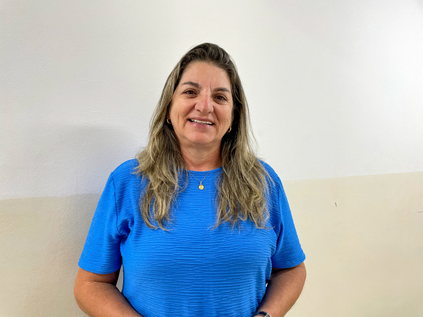 Maria do Socorro Vieira é conselheira e secretária do conselho escolar da escola Kátia Pimentel. Foto: Lílian Santos (estagiária)/Ascom Semed