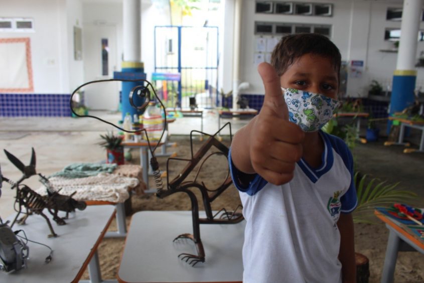 Lucas Barbosa, tem quatro anos e prestigiou a ação. Foto: Jamerson Soares / Ascom Semed