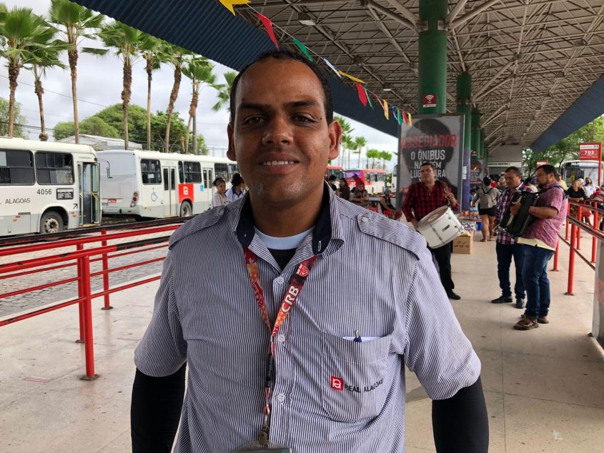 Rodoviário Davis Silva enfatizou clima de descontração no Terminal de Ônibus. Foto: Ascom SMTT