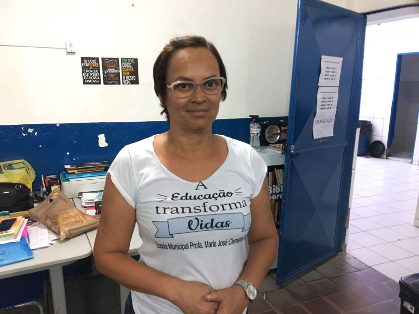 Ana Maria da Silva foi a professora que iniciou o Projeto Soletrar na unidade de ensino. Foto: Hilderlan Oliveira/Ascom Semed