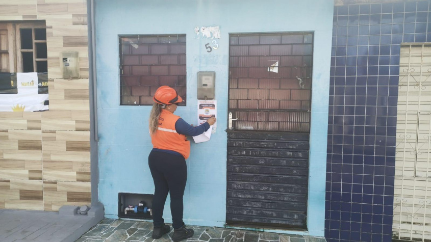 No Bolão, 21 residências foram interditadas por risco de desabamento. Foto: Defesa Civil de Maceió No Bolão, 21 residências foram interditadas por risco de desabamento. Foto: Defesa Civil de Maceió