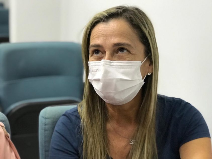 Dentista, Silvana Acioli, representou a a Sesau. Foto: Ascom SMS