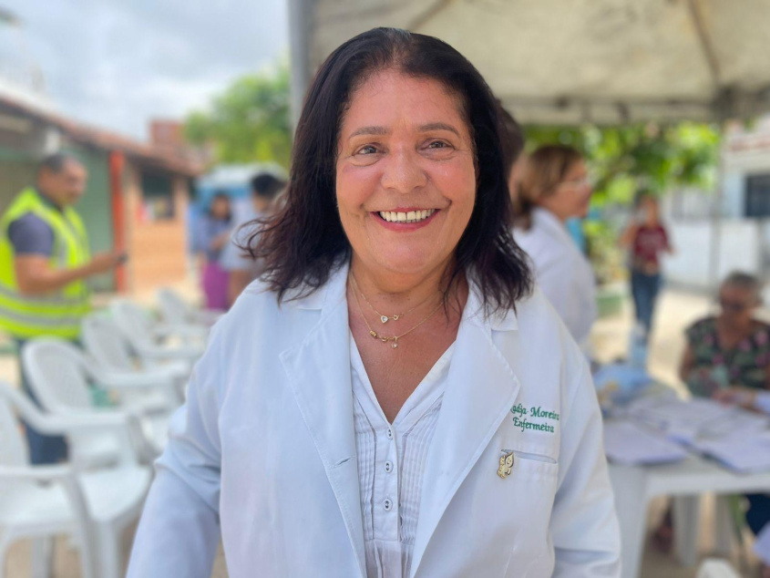 Nadja Moreira, enfermeira da USF Reginaldo. Foto: Polyanna Monteiro/Ascom SMS
