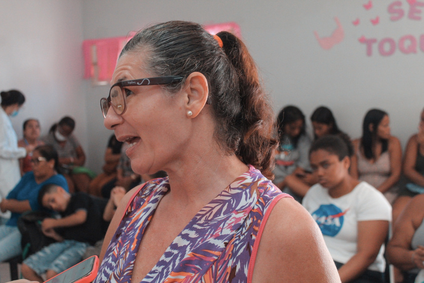 Josenilda Alves participou da ação preventiva.  Foto: Rodrigo Carlos/Ascom SMS