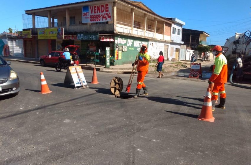 Infraestrutura  realiza serviços de limpeza e desobstrução em redes de drenagem