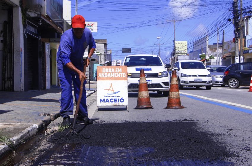 Mais de 350 ruas de Maceió receberam 2 mil toneladas de asfalto em 30 dias