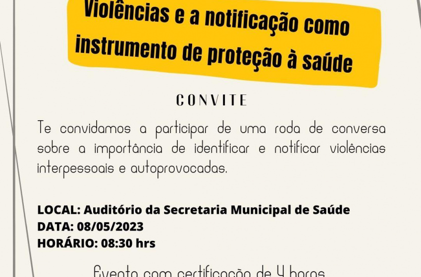 Saúde abre inscrições para formação sobre notificação de violências interpessoal e autoprovocadas