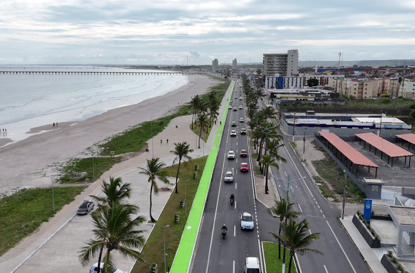 Orla marítima ganha mais 2,1 km de faixa de passeio compartilhado