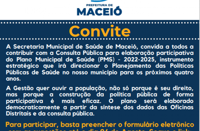 População pode participar da elaboração de políticas públicas para Saúde de Maceió