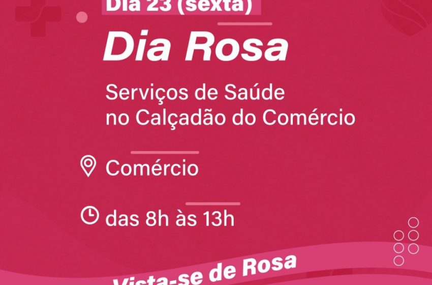 Dia Rosa leva serviços de saúde ao Centro nesta sexta-feira