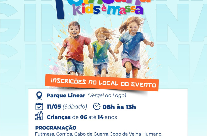 Prefeitura realiza Primeira Gincana Kids é Massa neste sábado (11) no Vergel