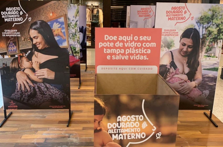 "Qualquer Lugar é Lugar de Amamentar": exposição chega aos shoppings de Maceió