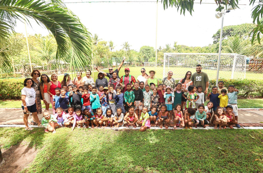 Crianças do CMEI Herbert de Souza se despedem da educação infantil com dia de lazer