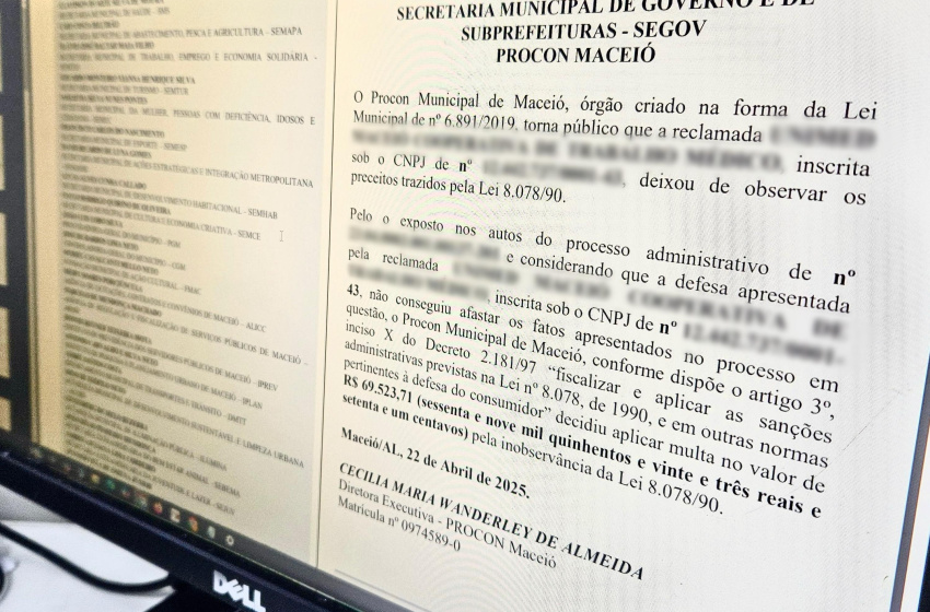 Procon Maceió multa planos de saúde em mais de R$ 390 mil
