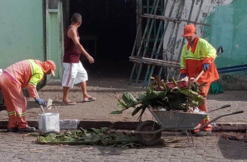 Ação integrada da Prefeitura leva Mutirão de Limpeza ao mercado e feira do Jacintinho