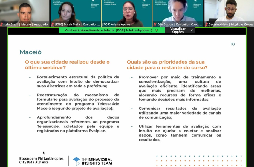 Maceió avança em práticas de avaliação do Programa City Data Alliance