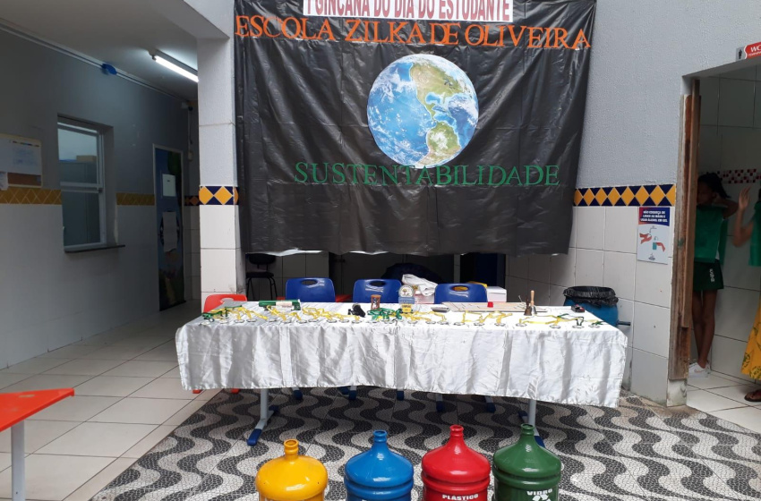 Escola municipal aborda tema “Reutilize, Recicle e Reduza” na 1ª Gincana do Estudante