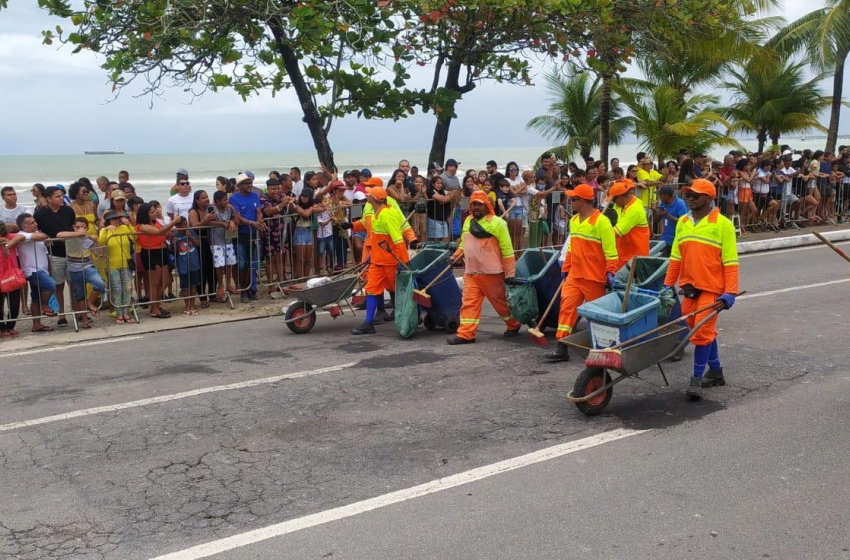 Independência do Brasil: Prefeitura intensifica limpeza na orla durante e após desfile de 7 de setembro